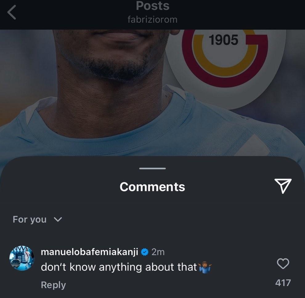 罗马诺称加拉塔萨雷即将谈妥阿坎吉，后者：我怎么啥也不知道